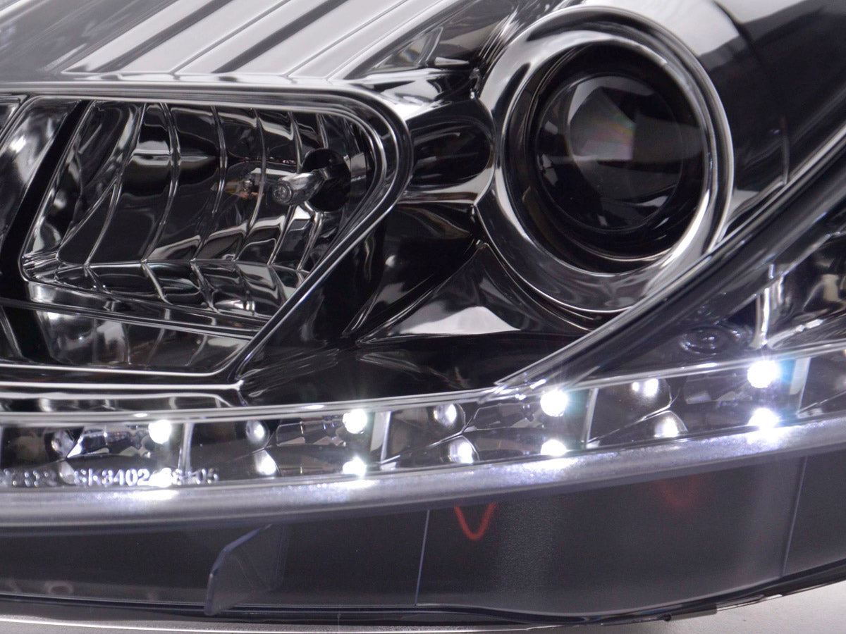 Headlight set Daylight LED DRL look Fiat Grande Punto Type 199 05-08 chrome