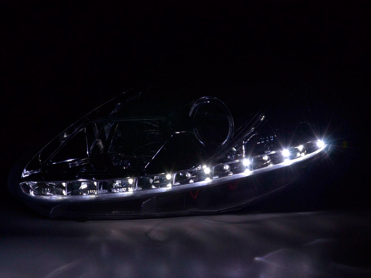 Headlight set Daylight LED DRL look Fiat Grande Punto Type 199 08- black