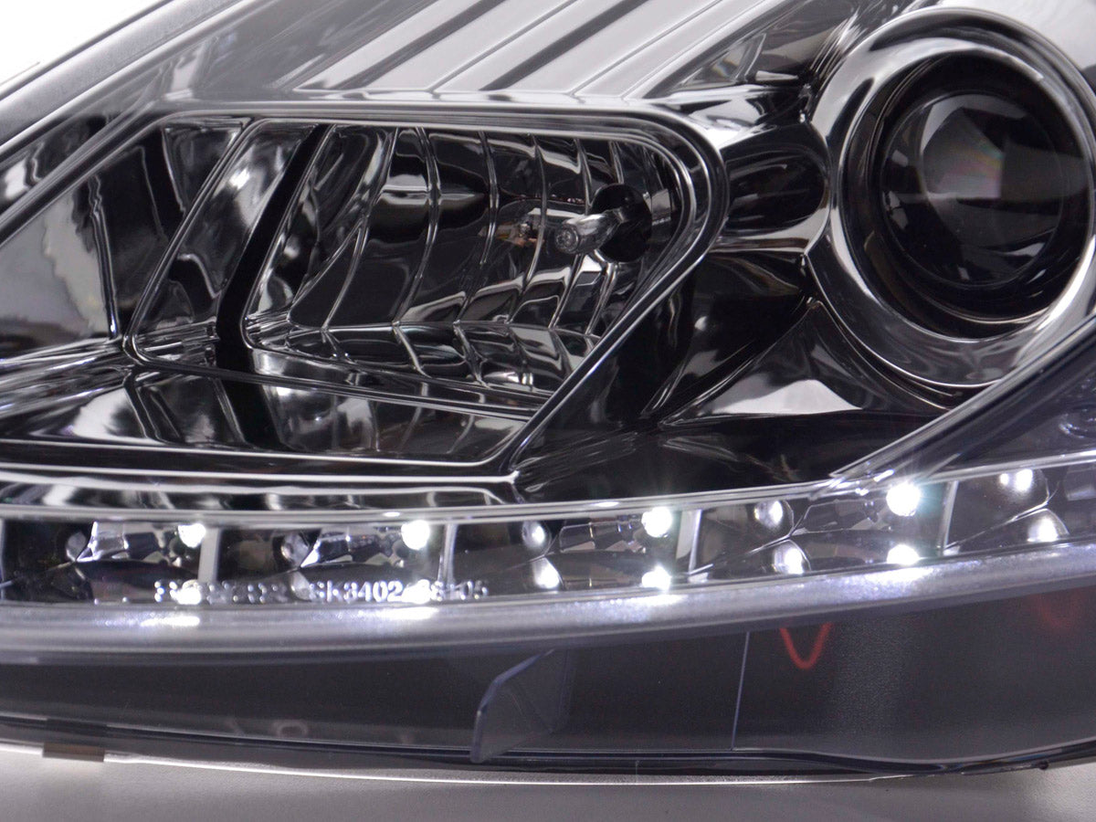 Headlight set Daylight LED DRL look Fiat Grande Punto Type 199 08- chrome