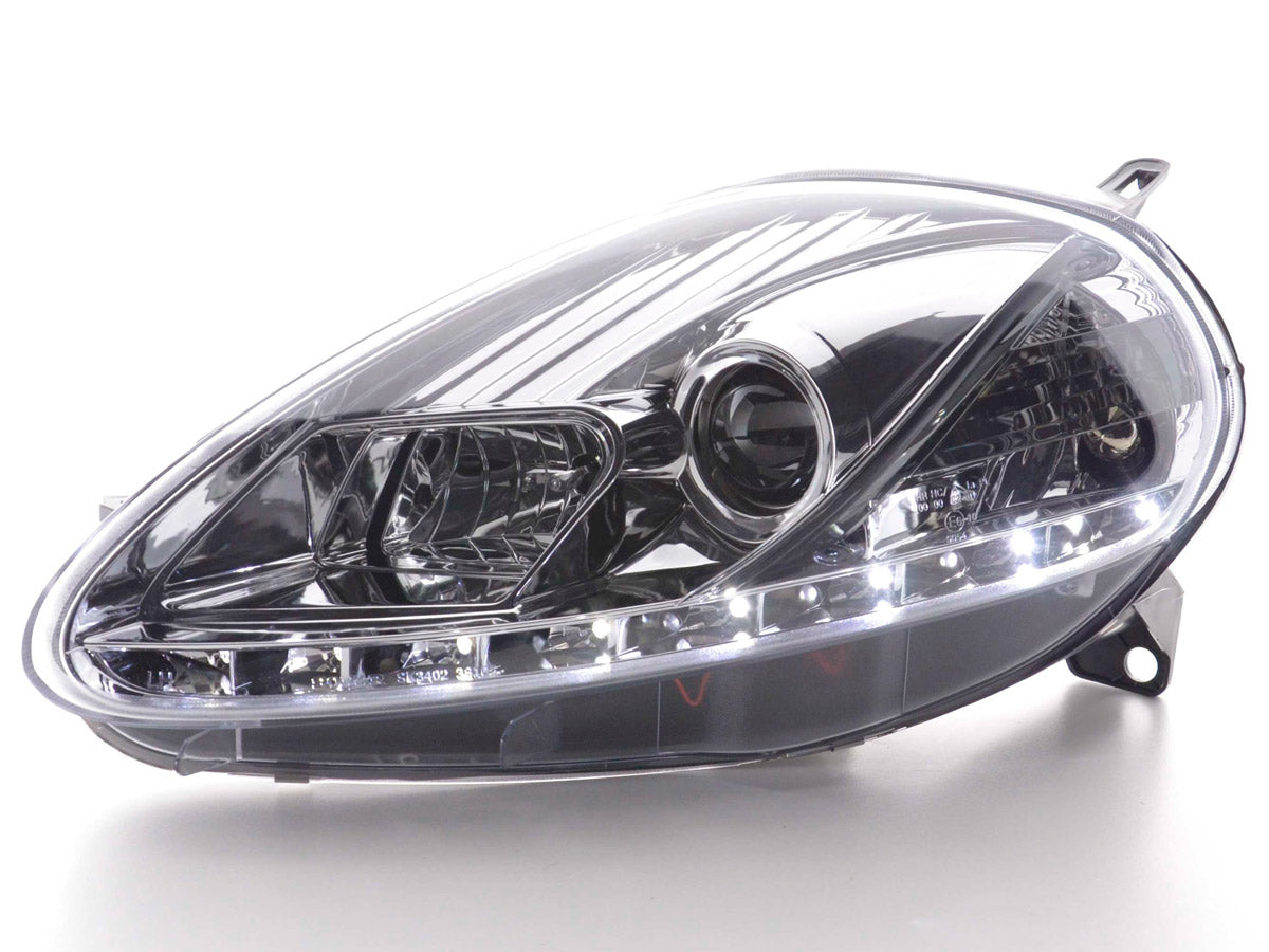 Headlight set Daylight LED DRL look Ford Fiesta Type MK6 03-07 black