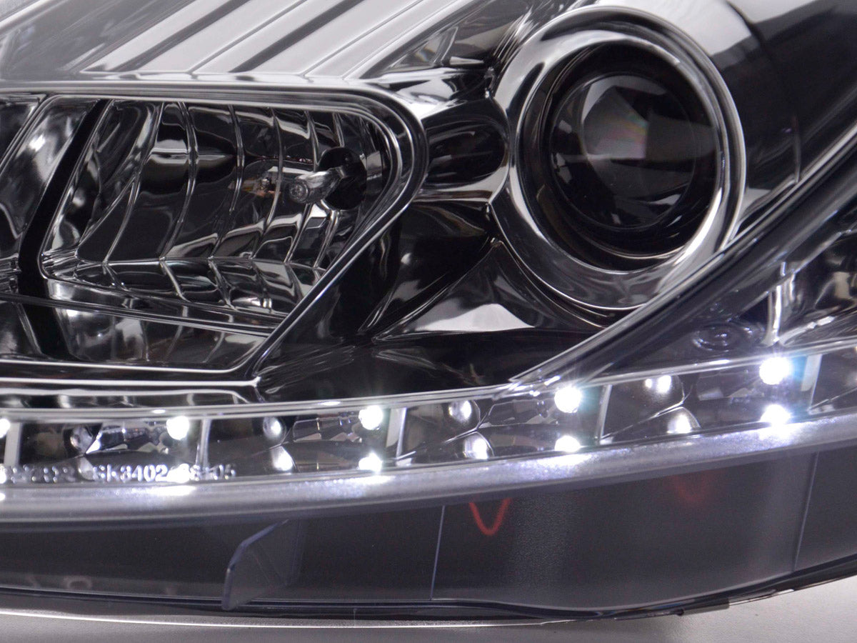 Headlight set Daylight LED DRL look Fiat Grande Punto Type 199 08- chrome