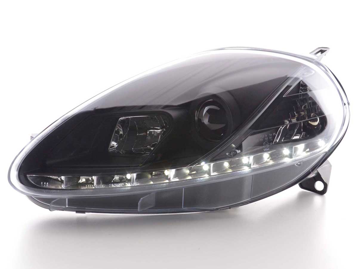 Headlight set Daylight LED TFL look Ford Focus 3/4/5-door. 01-04 chrome
