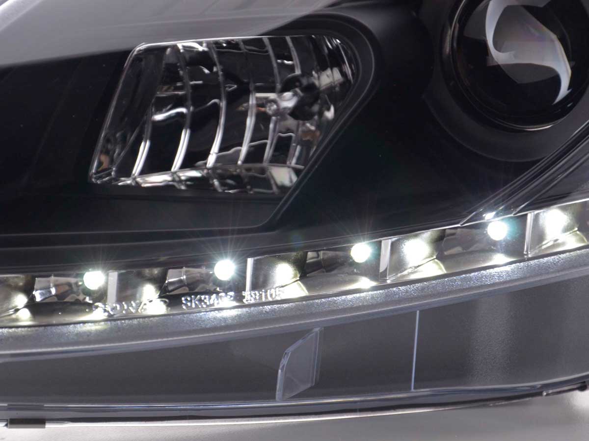 Headlight set Daylight LED DRL look Fiat Grande Punto Type 199 08- black