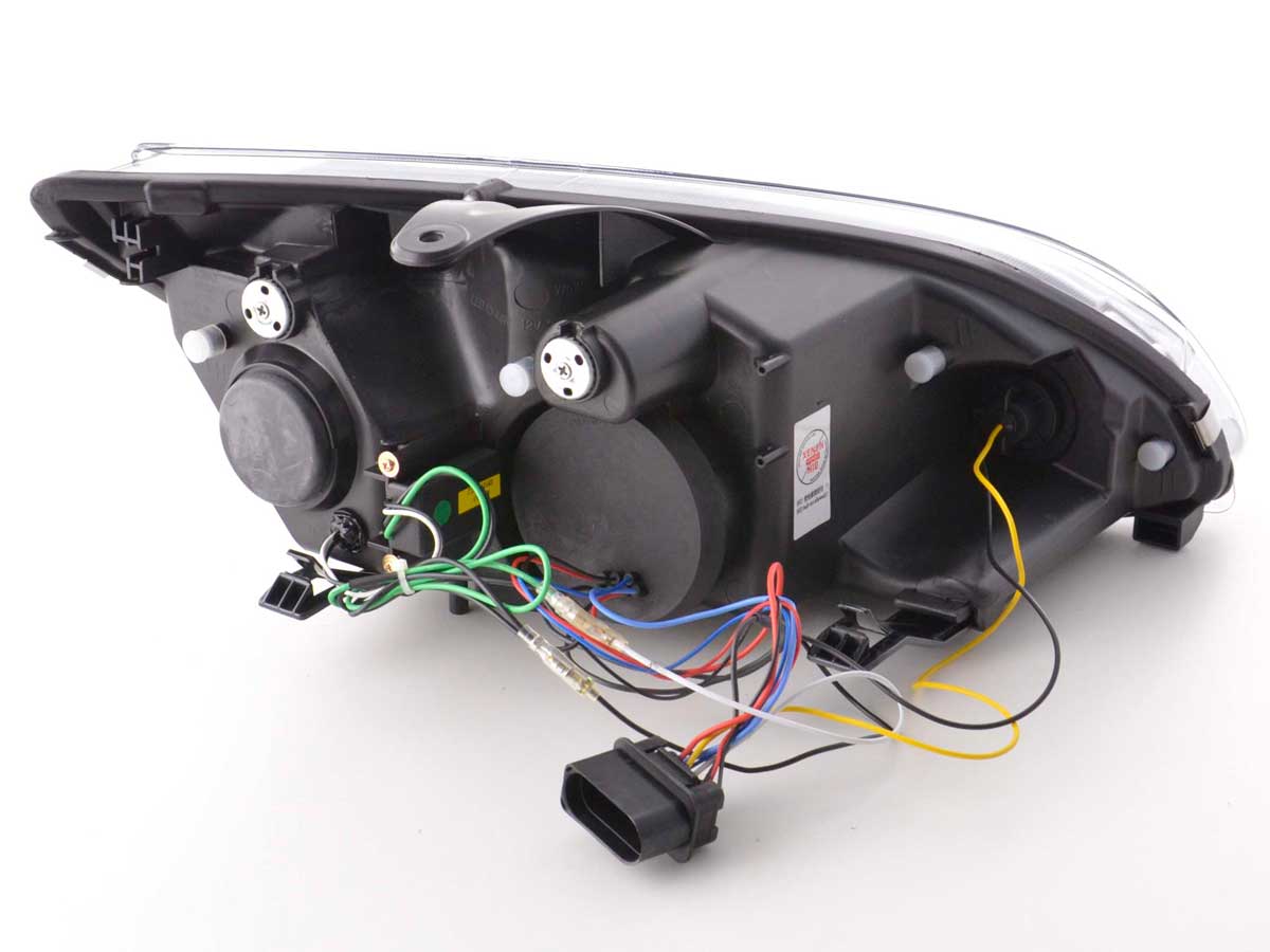 Headlight set Daylight LED TFL look Ford Focus 4/5 doors. 05-08 chrome