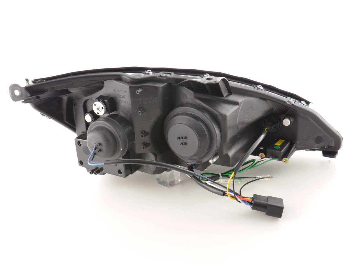 Headlight set Daylight LED DRL look Ford Focus 3/4/5-door 01-04 black