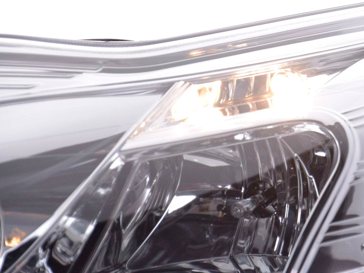 Headlight set Daylight LED TFL look Ford Focus 3/5 doors. 08- chrome