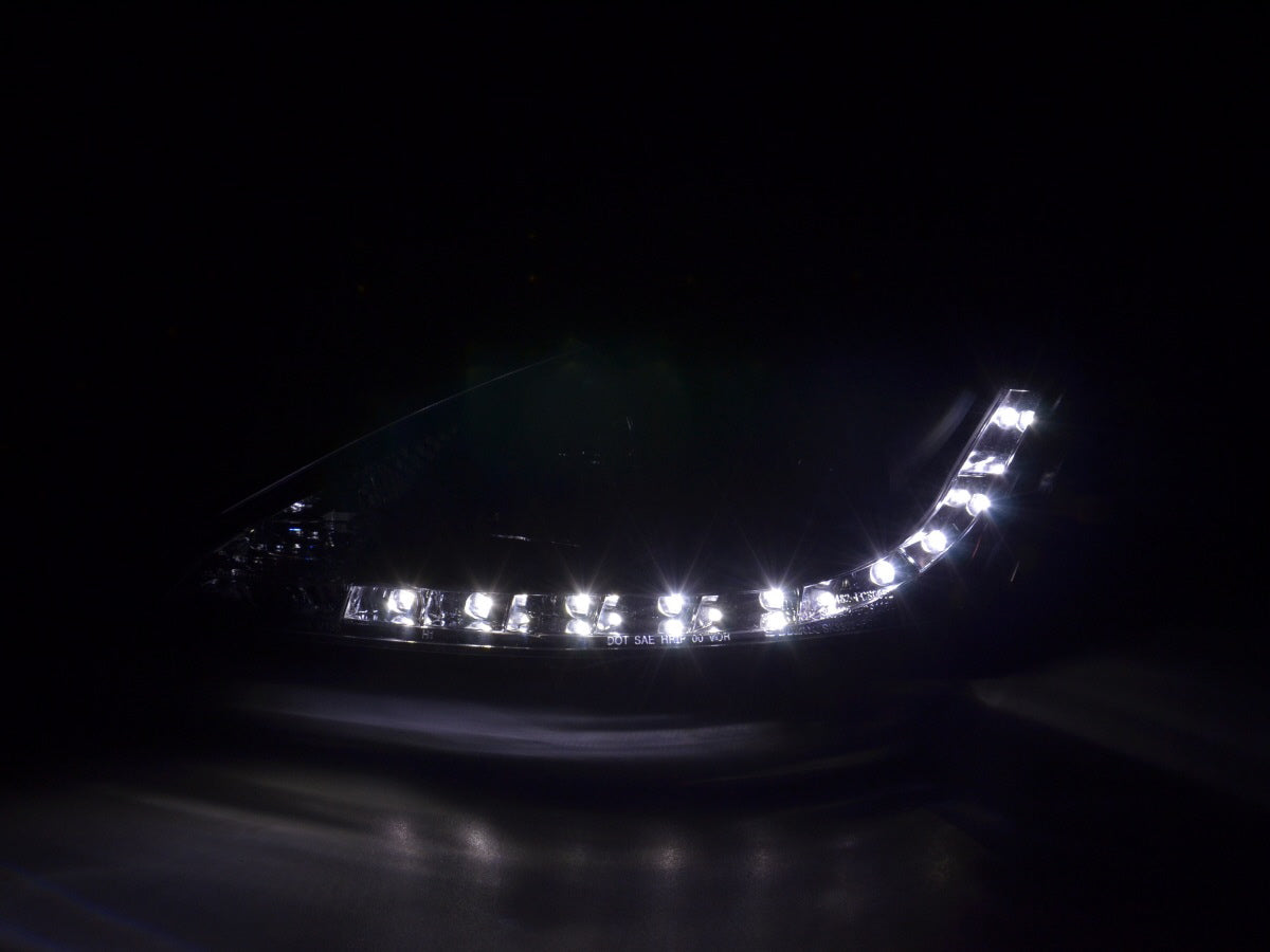 Scheinwerfer Set Daylight LED TFL-Optik Ford Focus 3/4/5-trg.  01-04 schwarz für Rechtslenker