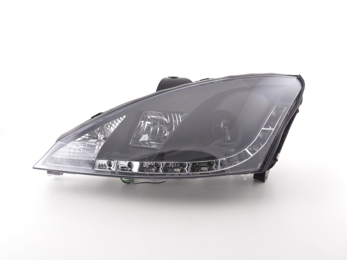 Scheinwerfer Set Daylight LED TFL-Optik Ford Focus 3/4/5-trg.  01-04 schwarz für Rechtslenker