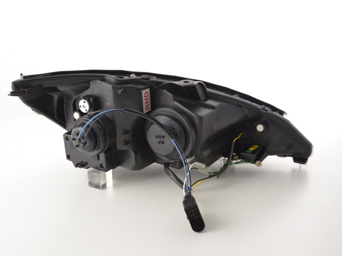 Scheinwerfer Set Daylight LED TFL-Optik Ford Focus 3/4/5-trg.  01-04 schwarz für Rechtslenker