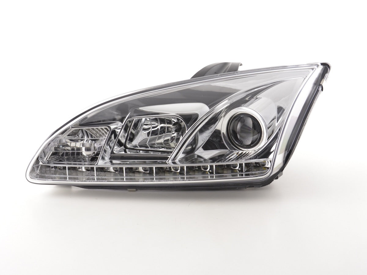 Scheinwerfer Set Daylight LED TFL-Optik Ford Focus 4/5-trg.  05-08 chrom für Rechtslenker