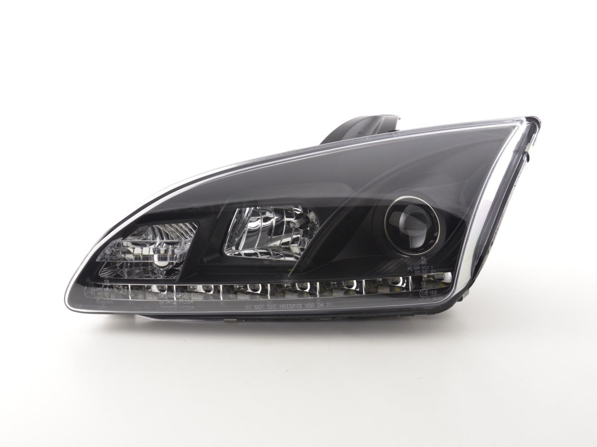 Scheinwerfer Set Daylight LED TFL-Optik Ford Focus 4/5-trg.  05-08 schwarz für Rechtslenker