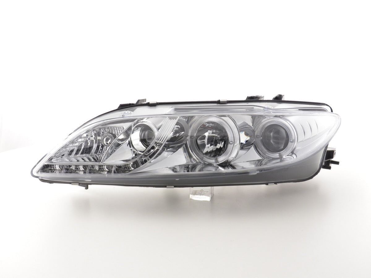 Headlight set Daylight LED DRL look Mazda 6 02-07 chrome
