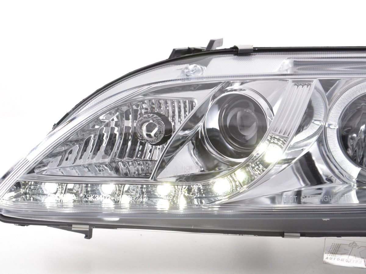 Headlight set Daylight LED DRL look Mazda 6 02-07 chrome