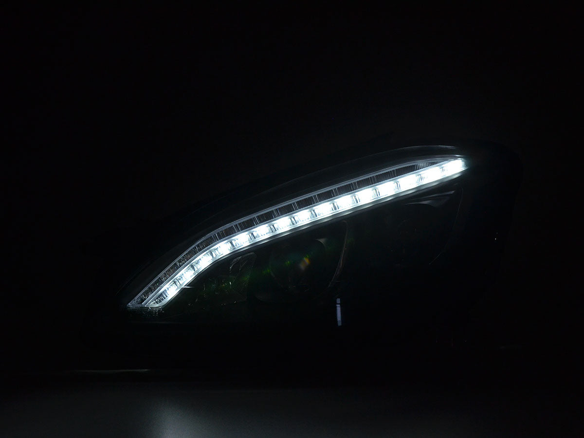 Headlight set Daylight LED DRL look Mercedes-Benz S-Class (221) 05-09 black