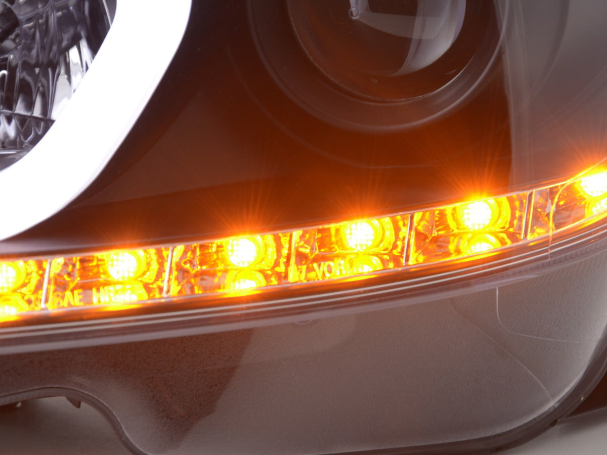 Headlight set Daylight LED DRL look Mercedes C-Class W204 11-14 black