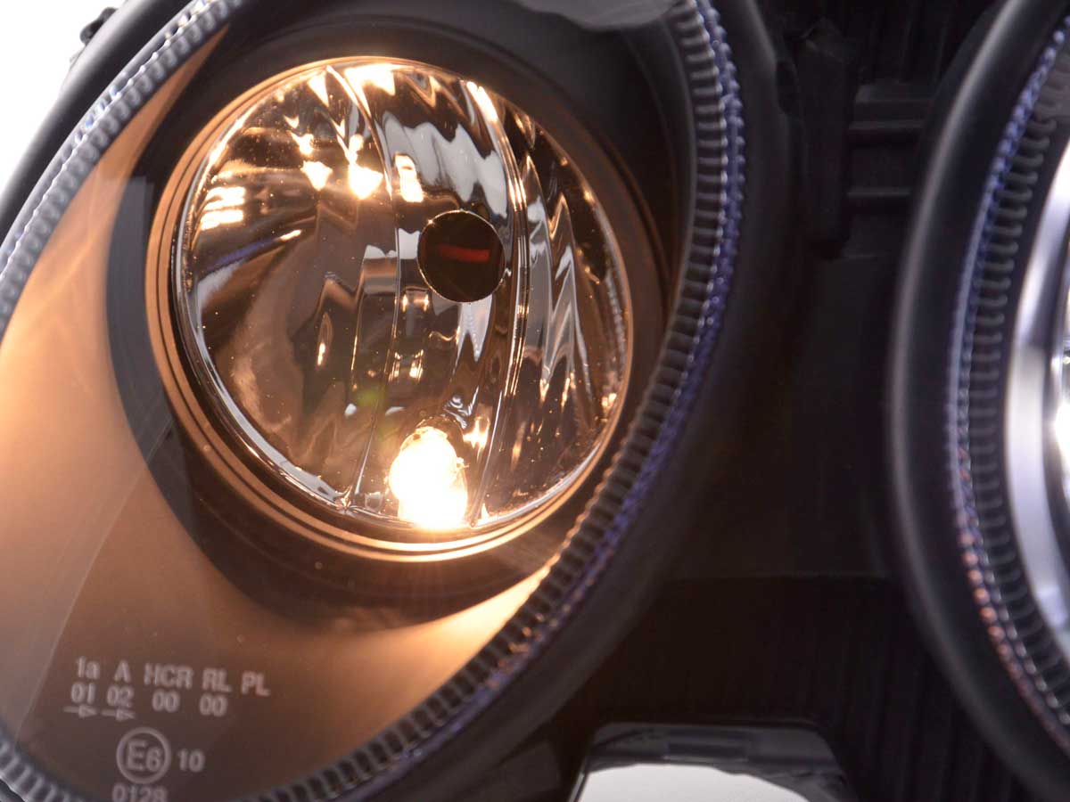 Headlight set Daylight LED DRL look Mercedes E-Class 211 02-06 black