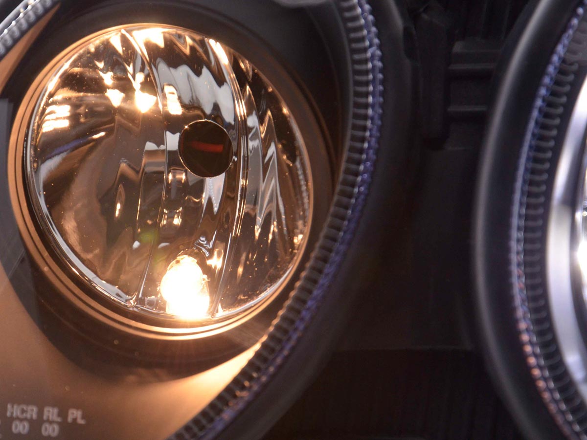 Headlight set Daylight LED DRL look Mercedes E-Class type W211 02-06 black