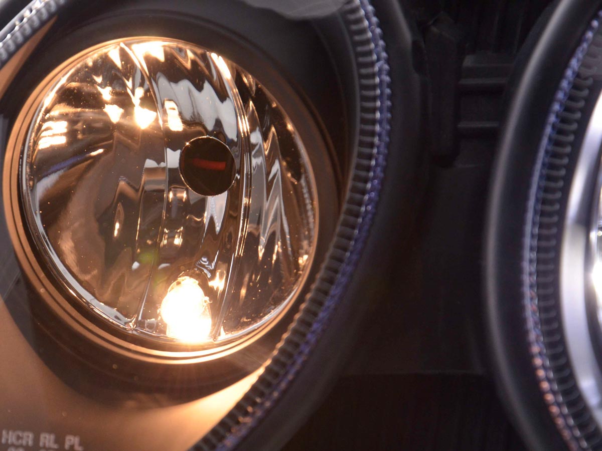Headlight set Daylight LED DRL look Mercedes E-Class type W211 06-08 black