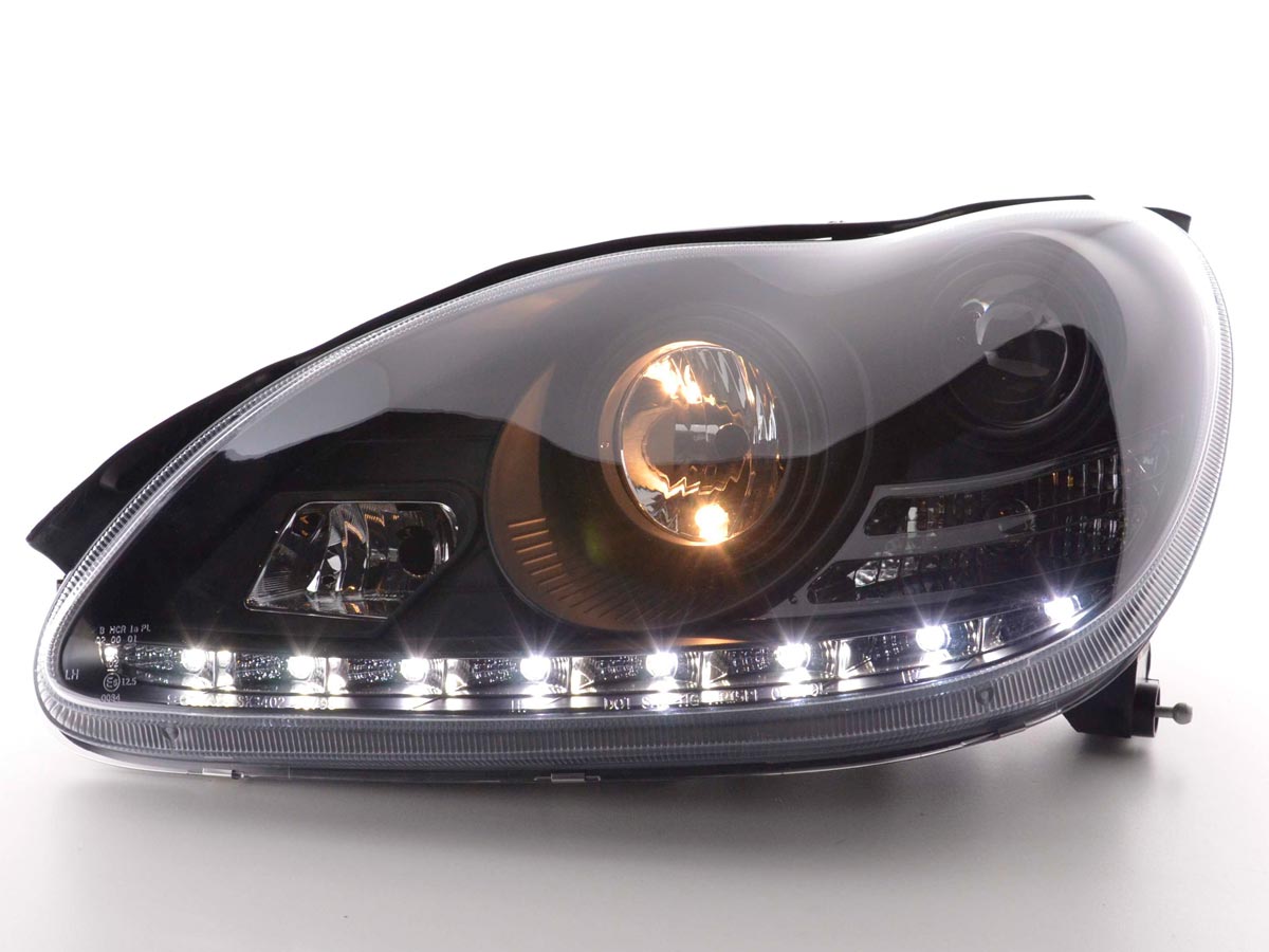 Headlight set Daylight LED DRL look Mini Cooper Type R50 01-06 chrome