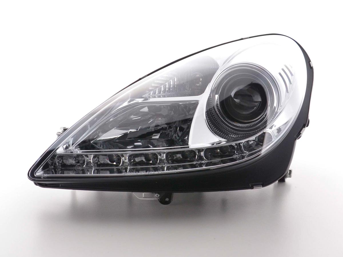 Headlight set Daylight LED DRL look Mercedes SLK 171 04-11 chrome