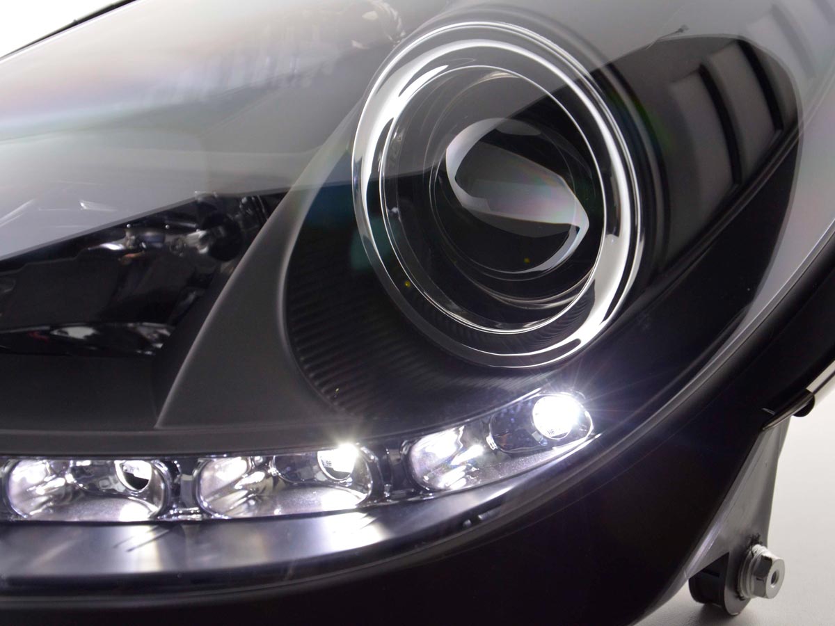 Headlight set Daylight LED DRL look Mercedes SLK 171 04-11 black