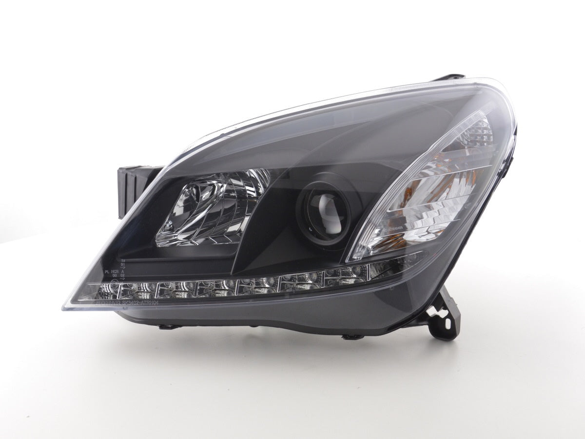 Scheinwerfer Set Daylight LED TFL-Optik Opel Astra H  04-10 schwarz für Rechtslenker