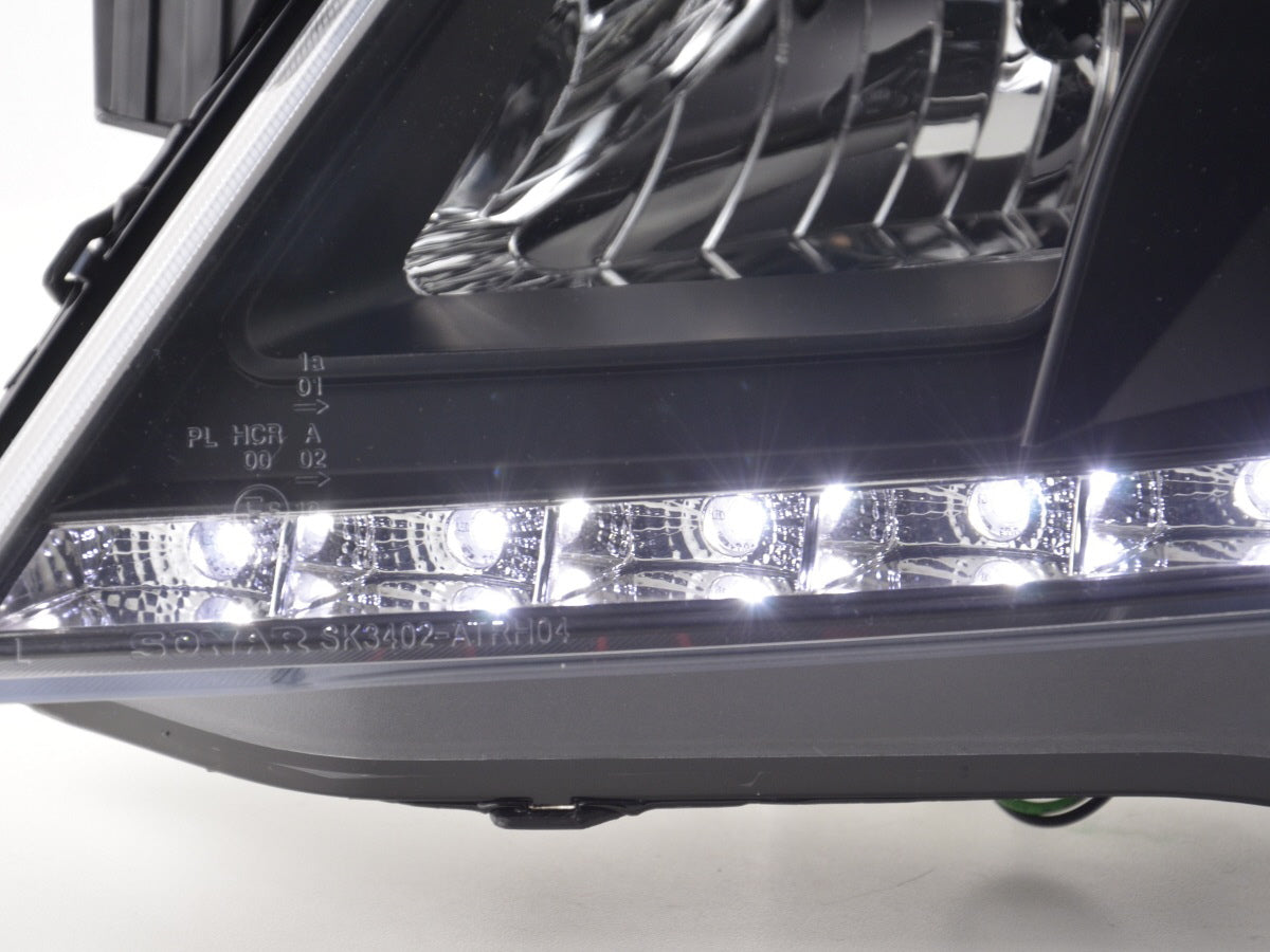 Scheinwerfer Set Daylight LED TFL-Optik Opel Astra H  04-10 schwarz für Rechtslenker