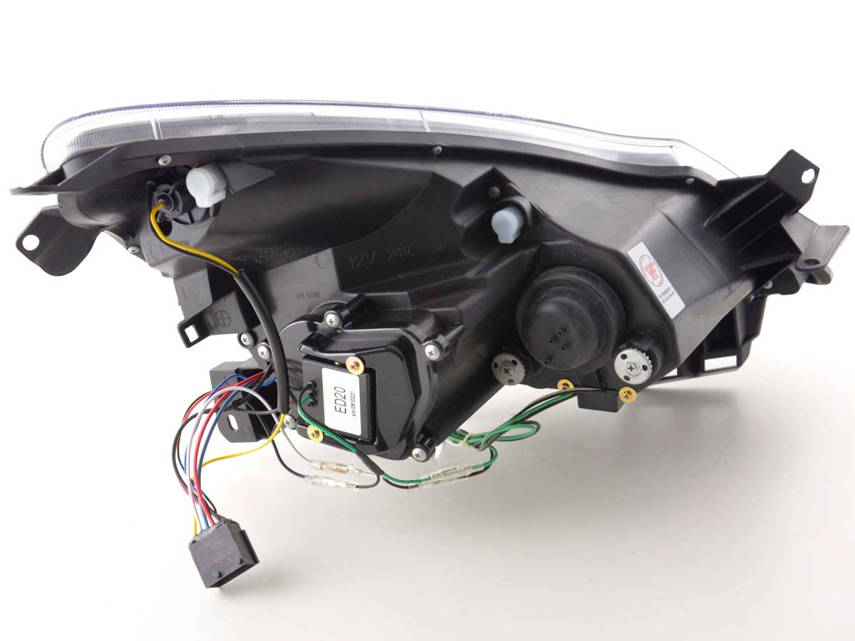Headlight set Daylight LED DRL look Opel Corsa D 06- chrome