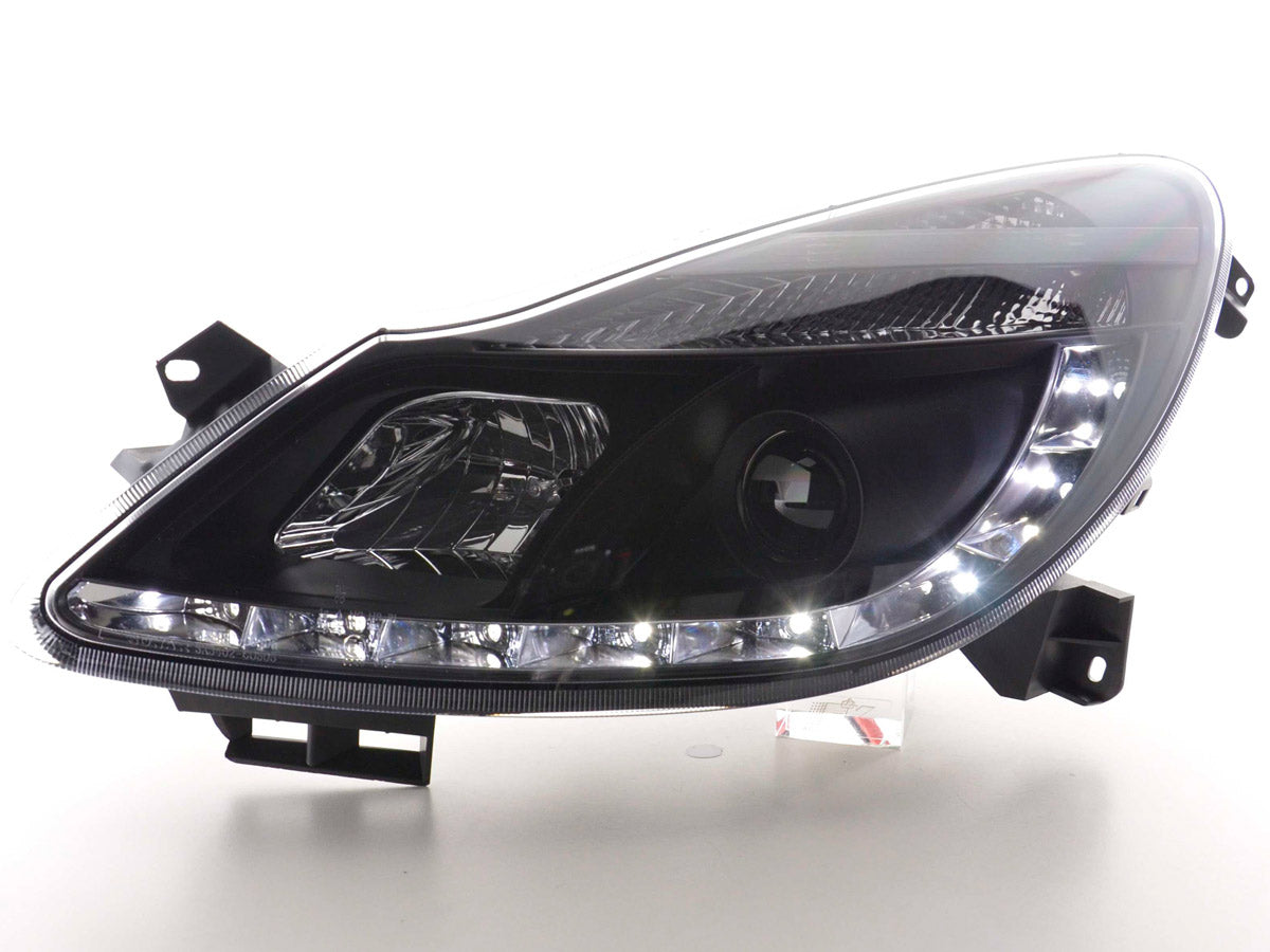 Headlight set Daylight LED DRL look Opel Vectra B 96-99 chrome