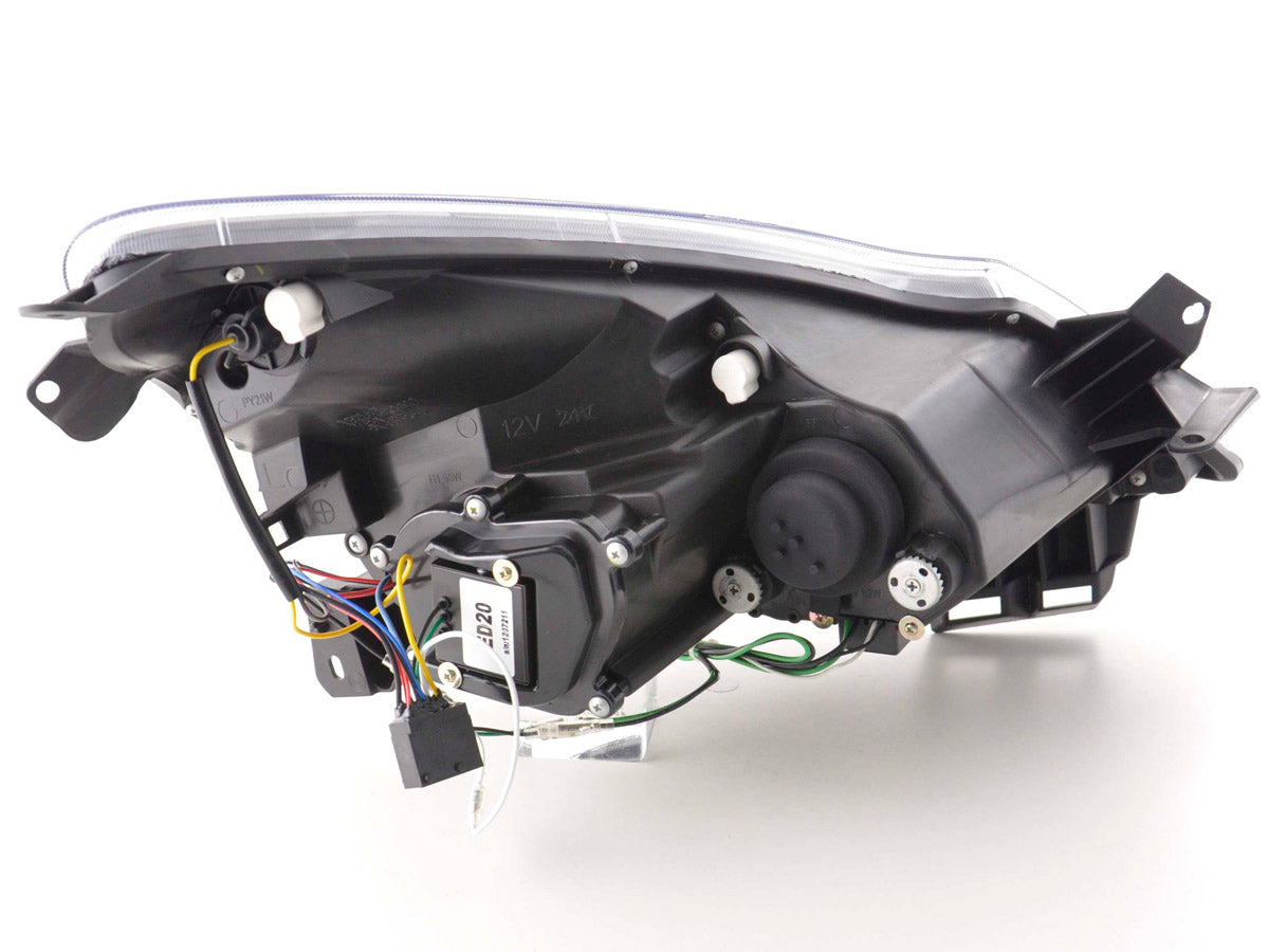 Headlight set Daylight LED DRL look Opel Corsa D 06- black