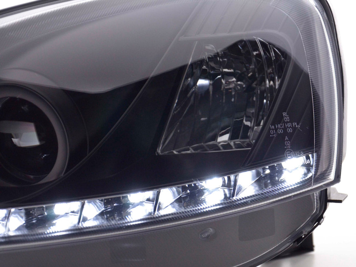 Headlight Set Daylight LED daytime running light Opel Corsa C 01-06 black