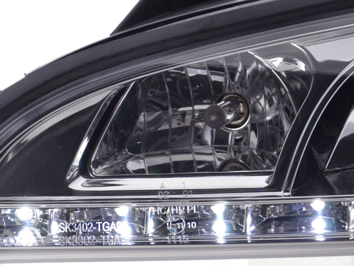 Headlight set Daylight LED DRL look Opel Tigra 95-03 chrome