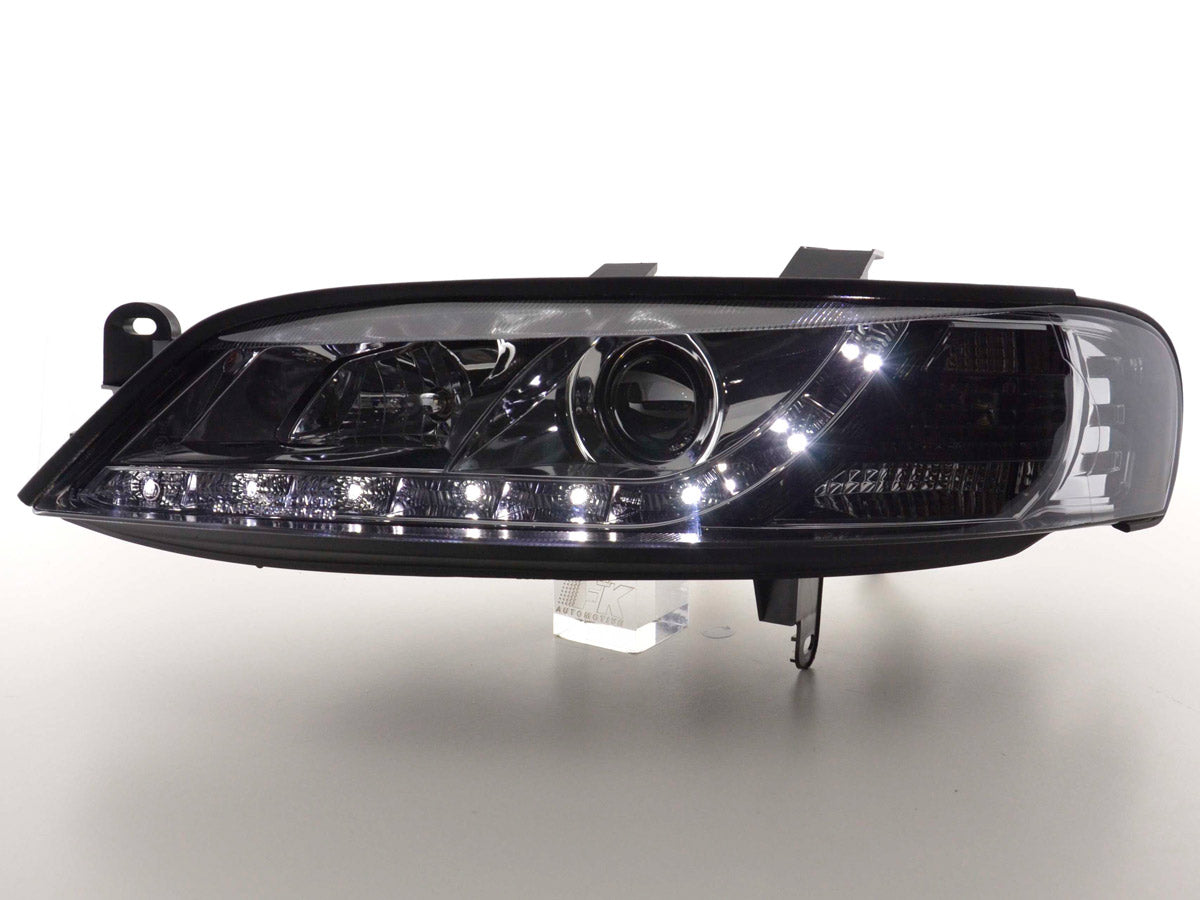 Headlight set Daylight LED DRL look Opel Vectra B 99-02 black