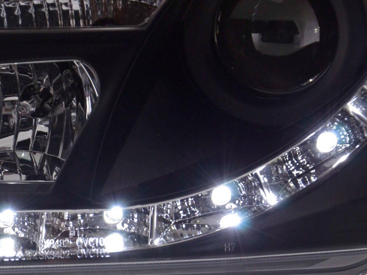 Headlight set Daylight LED DRL look Opel Vectra C 02-05 black