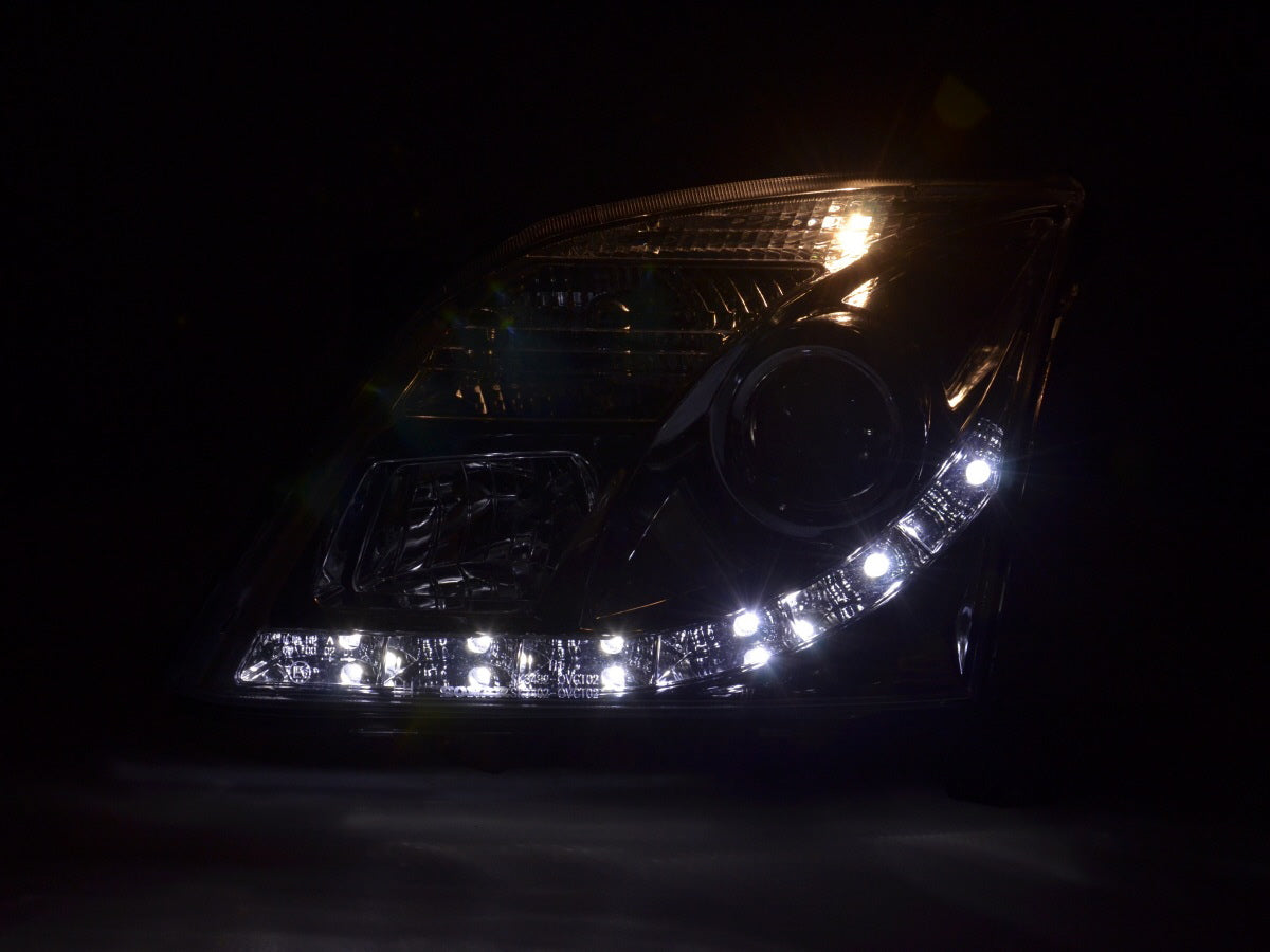 Scheinwerfer Set Daylight LED TFL-Optik Opel Vectra C  02-05 chrom für Rechtslenker
