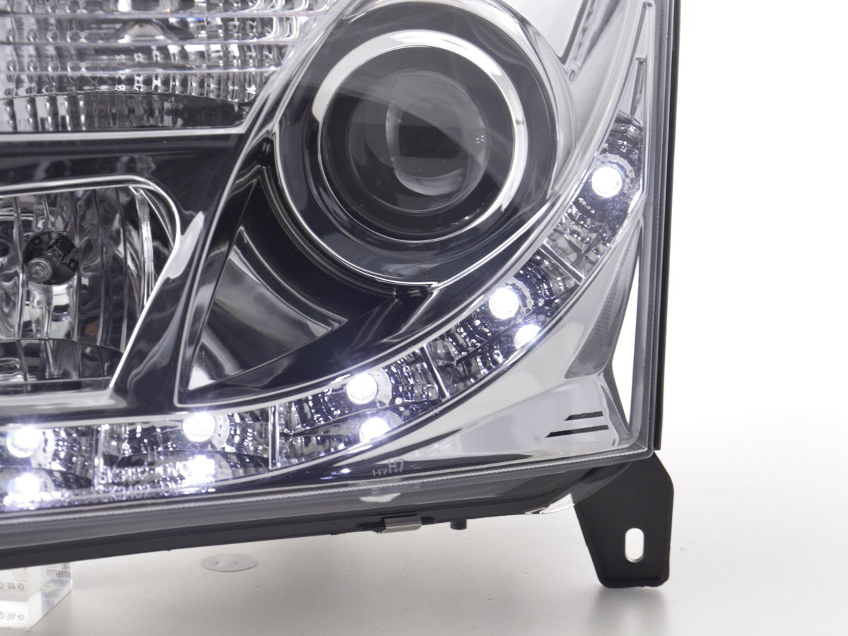 Scheinwerfer Set Daylight LED TFL-Optik Opel Vectra C  02-05 chrom für Rechtslenker
