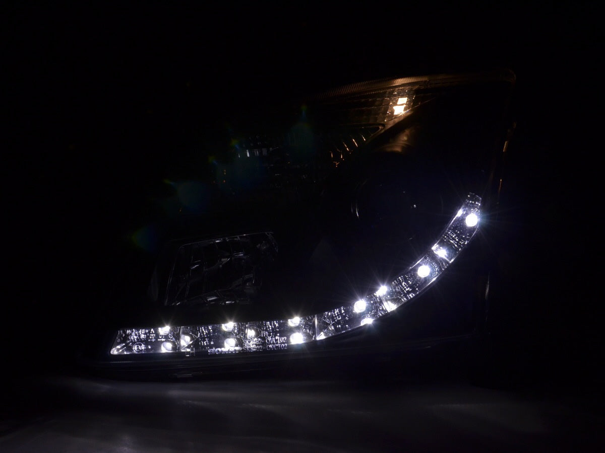 Scheinwerfer Set Daylight LED TFL-Optik Opel Vectra C  02-05 schwarz für Rechtslenker