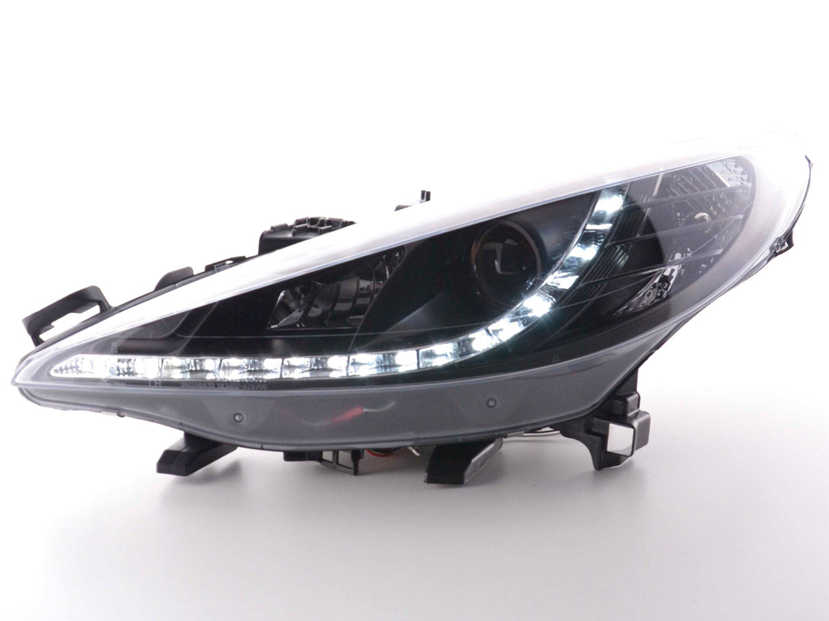 Headlight set Daylight LED DRL look Peugeot 207 06- chrome
