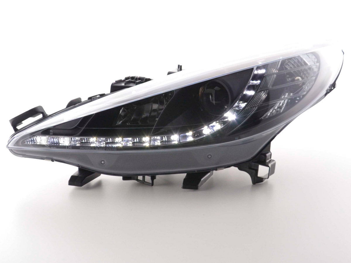 Headlight set Daylight LED DRL look Renault Megane 2 3/5-door 03-06 black