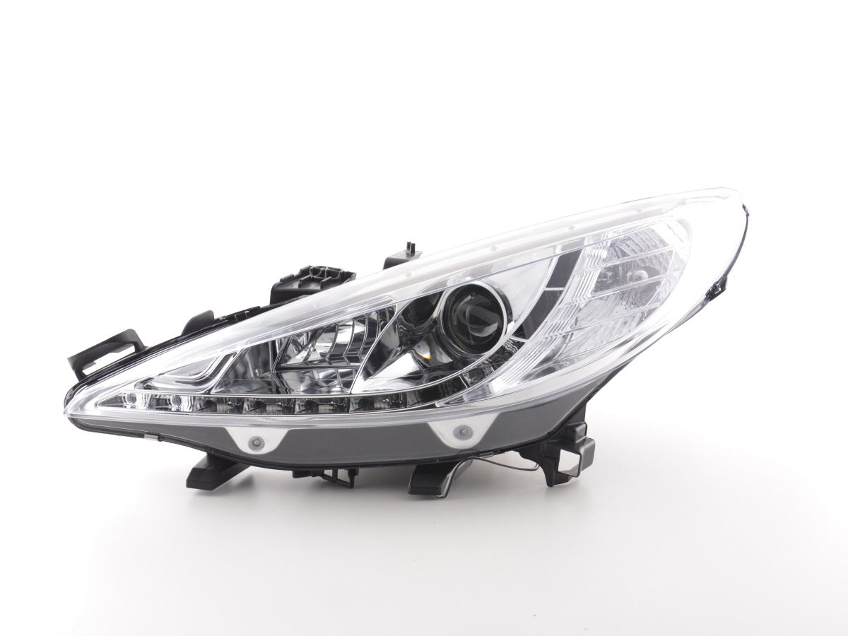 Scheinwerfer Set Daylight LED Tagfahrlicht Peugeot 207  06- chrom für Rechtslenker