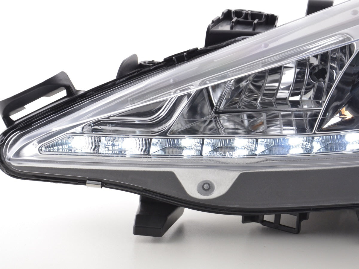 Scheinwerfer Set Daylight LED Tagfahrlicht Peugeot 207  06- chrom für Rechtslenker