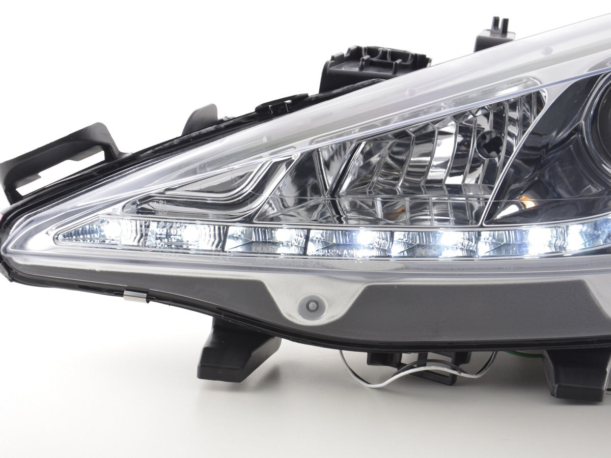 Scheinwerfer Set Daylight LED Tagfahrlicht Peugeot 207  06- chrom für Rechtslenker