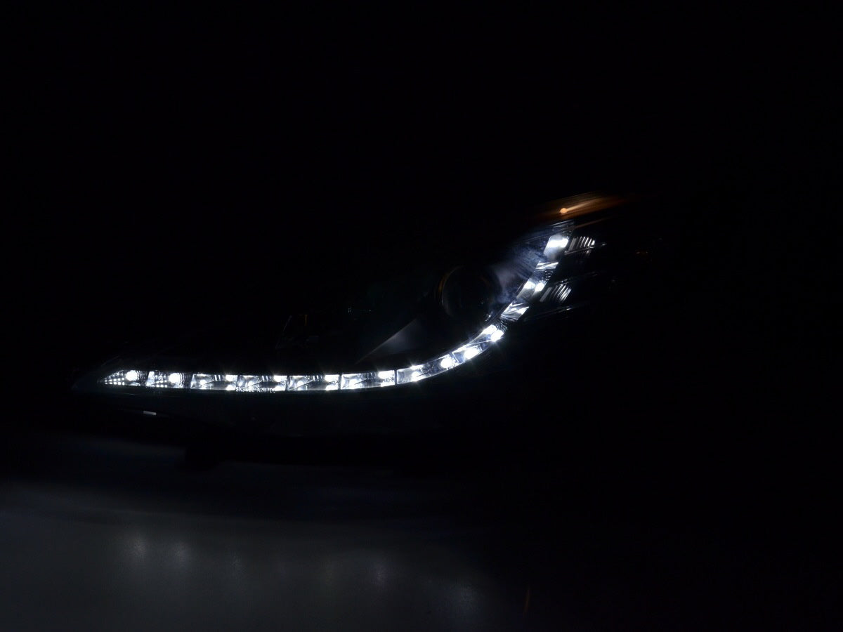Scheinwerfer Set Daylight LED Tagfahrlicht Peugeot 207  06- schwarz für Rechtslenker