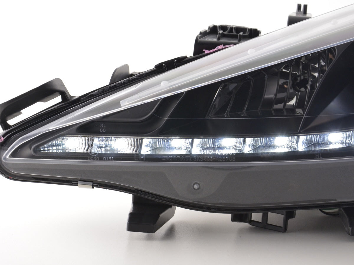 Scheinwerfer Set Daylight LED Tagfahrlicht Peugeot 207  06- schwarz für Rechtslenker