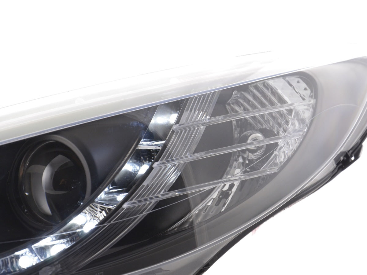 Scheinwerfer Set Daylight LED Tagfahrlicht Peugeot 207  06- schwarz für Rechtslenker