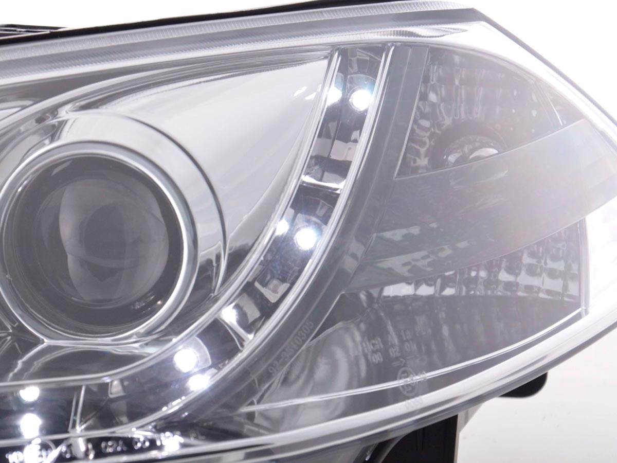 Headlight set Daylight LED DRL look Renault Megane 2 3/5-door 03-02/06 chrome