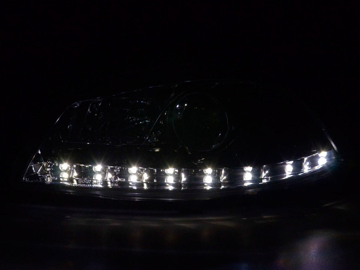 Headlight set Daylight LED DRL look Seat Leon Type 1M 99-05 chrome