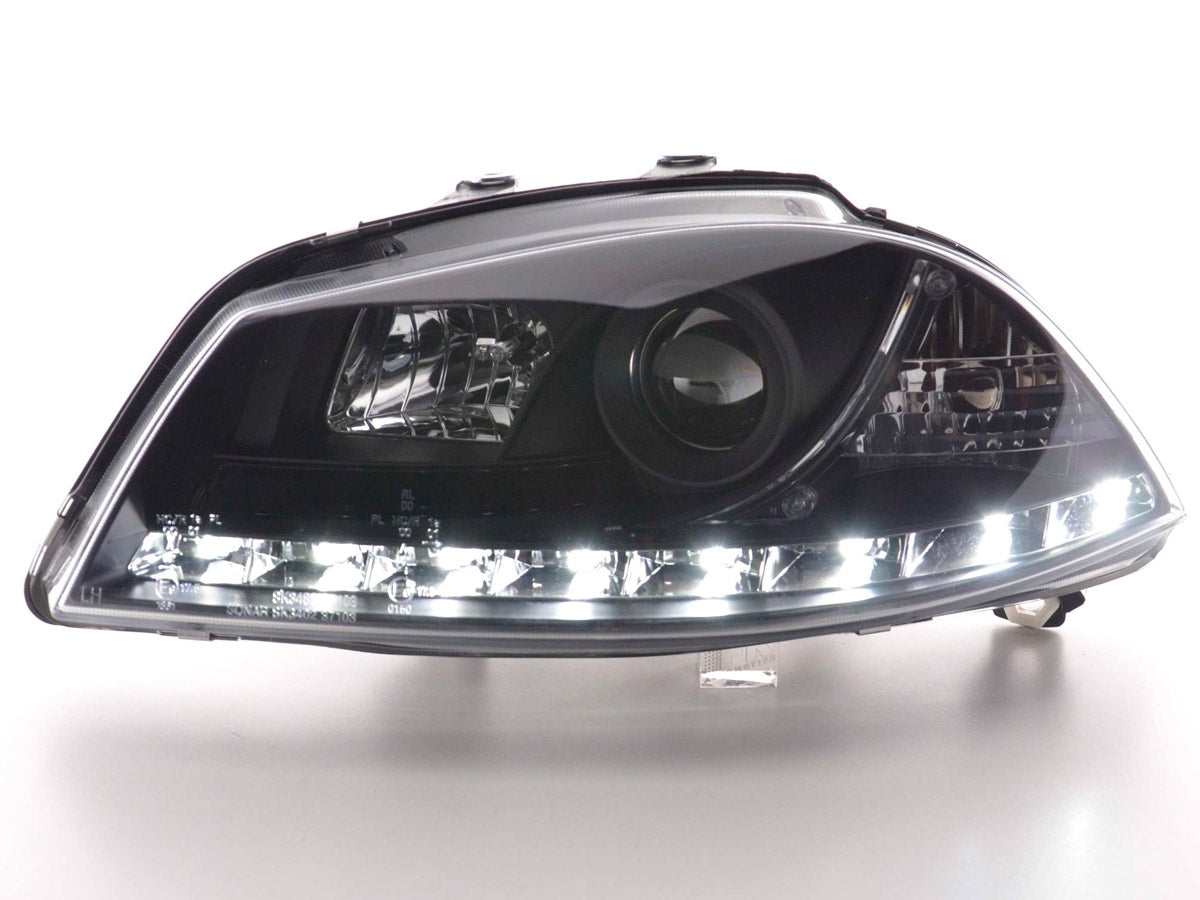 Scheinwerfer Set Daylight LED Tagfahrlicht Seat Ibiza 3 6L  02-08 schwarz
