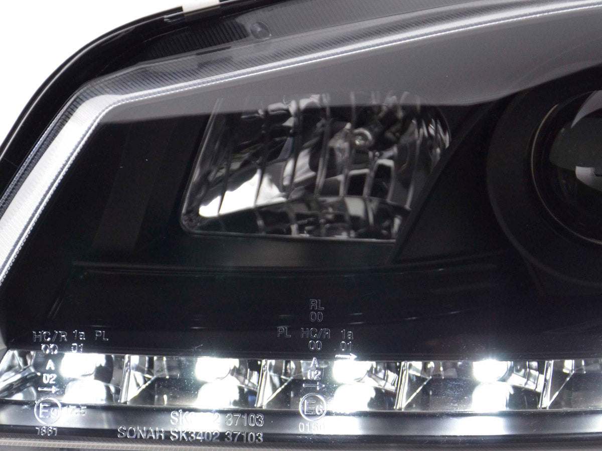 Scheinwerfer Set Daylight LED Tagfahrlicht Seat Ibiza 3 6L  02-08 schwarz