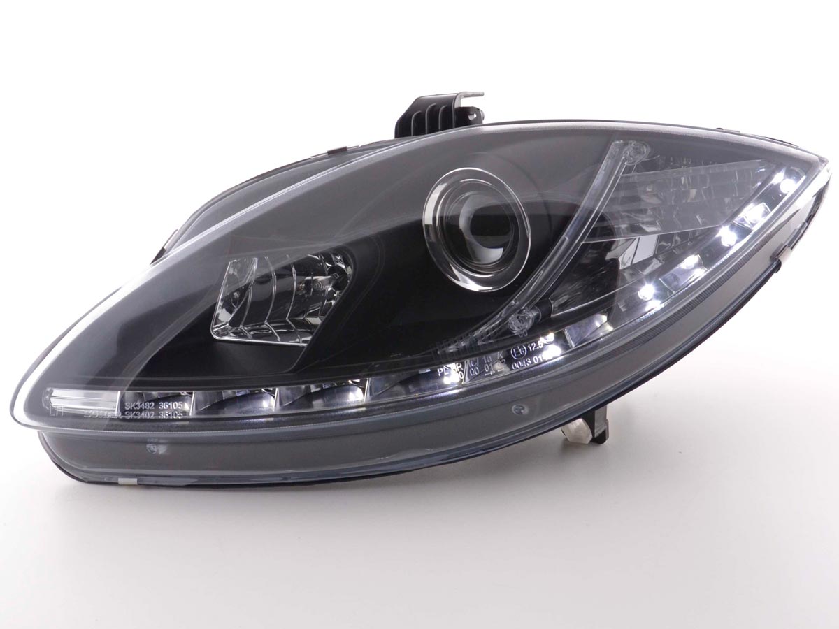 Headlight set Daylight LED daytime running light Seat Leon 1P/Altea 5P black